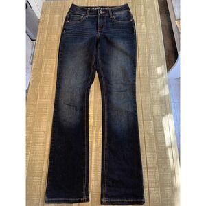 M Jeans by Maurices Straight Mid Rise Jeans Womens‎ Size 0 Dark Blue 25x29